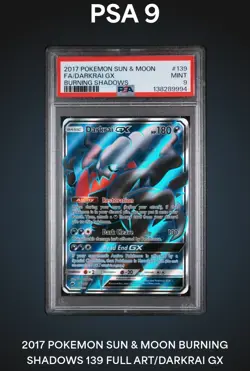 Pokemon PSA 9 Darkrai GX Full Art #139 Mint BURNING SHADOWS - Image 1