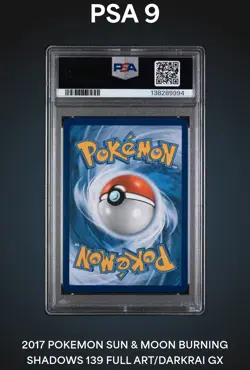 Pokemon PSA 9 Darkrai GX Full Art #139 Mint BURNING SHADOWS - Image 2