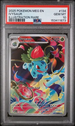 2025 POKEMON MEG EN-MEGA EVOLUTION ILLUSTRATION RARE #134 IVYSAUR PSA 10 - Image 1