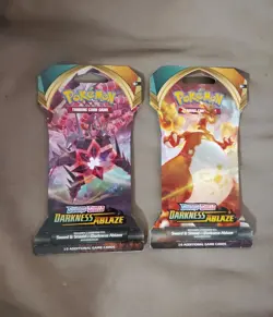 Two Darkness Ablaze Sleeved Booster Pack Pokemon TCG New & Sealed - Image 1