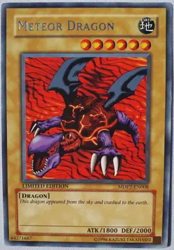 Yugioh 1x Meteor Dragon MDP2-EN008 Rare Limited Ed McDonald's Promo Near Mint - Image 1