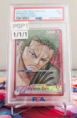 Romance Dawn Roronoa Zoro OP01-001 Alt Art Foil (PSA 1) POP 1 - Image 1