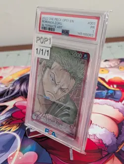 Romance Dawn Roronoa Zoro OP01-001 Alt Art Foil (PSA 1) POP 1 - Image 2