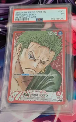 Romance Dawn Roronoa Zoro OP01-001 Alt Art Foil (PSA 1) POP 1 - Image 4