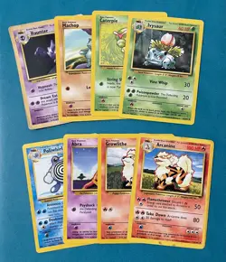 Pokemon TCG: Base Set Lot with Ivysaur, Regular, English, HP/DMG (8 Cards) - Image 1