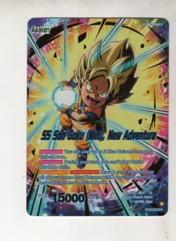 SS SON GOKU (MINI) NEW ADVENTURE BT28-028 SLR DRAGON BALL SUPER MASTERS CARD - Image 1