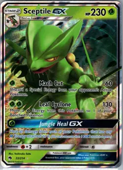 Sceptile GX 22/214 SM - Lost Thunder - Pokemon Card - NM - Image 1