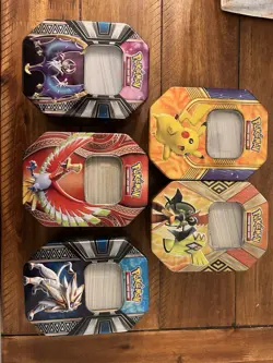 Pokemon Tins W Bulk Cards. with 1800+cards, NM-MP (read Description) - Image 1