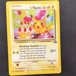 Wizards of the Coast Birthday Pikachu Holo 50 HP Basic Pokemon TCG Card 2000 #24 - Image 5