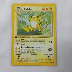 Raichu 14/102 1st Edition French Pokemon Card 1999 Base Set LP FR RARE 1999 - Image 1