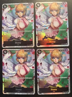 4x One Piece Card Stussy OP07-085 SR 500 Years in the Future English Playset NM - Image 1