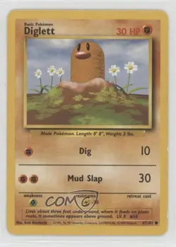 Diglett Pokemon Base Set #47 1999 - Image 1