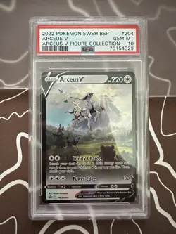 PSA 10 2022 POKEMON SWSH BLACK STAR PROMO ARCEUS V FIGURE COLL #204 ARCEUS V - Image 1