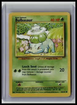Bulbasaur - Base Set 44/102 Common Non-Holo Pokemon TCG - Image 1