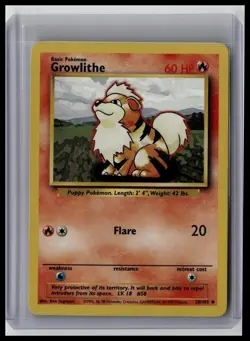 Growlithe - Base Set 28/102 Uncommon Non-Holo Pokemon TCG - Image 1