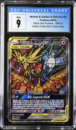 CGC 9 Moltres Zapdos Articuno GX SM210 Pokemon Black Star Promo Hidden Fates - Image 1