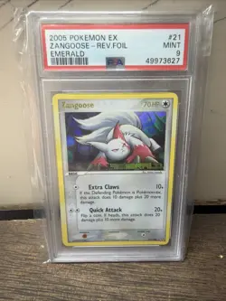 2005 Pokemon EX Emerald Zangoose Reverse Foil 21/106 PSA 9 Mint - Image 1