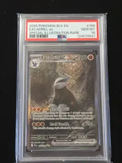 2025 Pokemon BLK En Excadrill Ex Illustration Rare #168 Psa 10 - Image 2