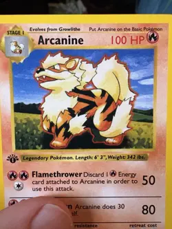 Pokemon Arcanine 100 HP Base Set Shadowless 1st Edition Uncommon 23/102 Regular - Image 2