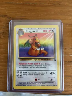 Pokemon Dragonite 19/62 Fossil Rare Regular Unlimited 100 HP Stage 2 1999 - Image 1