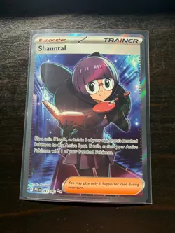 Pokemon TCG Shauntal 243/182 Ultra Rare Full Art Holo PAR 2023 - Image 1