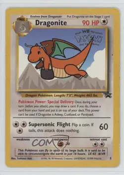 Pokemon The First Movie - Dragonite WOTC Black Star #5 1999 - Image 1