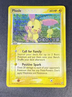 Pokemon TCG Plusle Stamped EX Deoxys 44/107 Reverse Holo Nintendo 2005 MP RARE! - Image 2