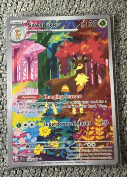 Pokemon TCG Sawsbuck Illustration Rare SV05: Temporal Forces 166/162 - Image 1