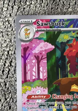 Pokemon TCG Sawsbuck Illustration Rare SV05: Temporal Forces 166/162 - Image 2