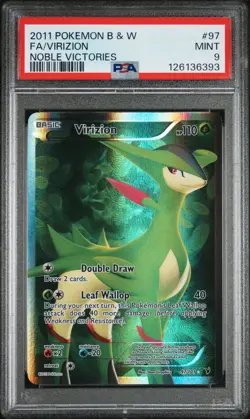 2011 VIRIZION 97/101 Noble Victories Pokemon Black & White Full Art PSA 9 Holo - Image 1