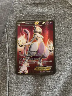 Pokemon Mewtwo-EX TCG Full Art Ultra Rare Holo Card Breakthrough 158/162 LP - Image 1