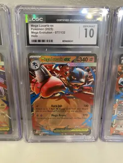 Pokemon Mega Evolution Set Of 3 CGC 10 Cards Lucario Latias Kangaskhan - Image 3