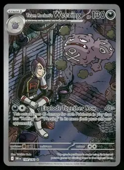 Pokemon Cards Team Rocket's Weezing 199/182 Destined Rivals Illustration Rare NM - Image 1