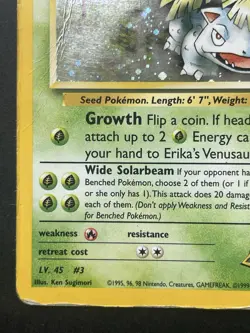 Erika's Venusaur 4/132 Holo Rare - Gym Heroes - Vintage Pokemon Card - HP - Image 5