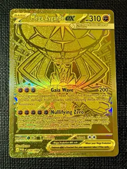 Pokemon Mega Zygarde EX Gold Secret Rare Full Art Holo Card 124/088 Dragon - Image 1