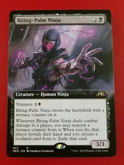 1x Biting-Palm Ninja | Extended Art | Kamigawa Neon Dynasty | MTG Magic Cards - Image 1