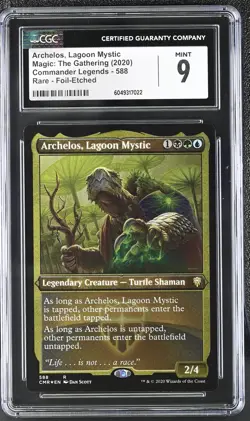 ARCHELOS, LAGOON MYSTIC Commander Legends Etched Foil Rare CGC 9 MTG - Image 1