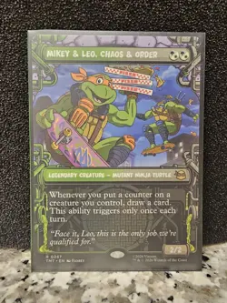 TMNT MTG - Mikey & Leo, Chaos & Order Showcase Rare Non-Foil (Near Mint) - Image 1