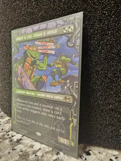 TMNT MTG - Mikey & Leo, Chaos & Order Showcase Rare Non-Foil (Near Mint) - Image 2