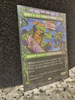 TMNT MTG - Mikey & Leo, Chaos & Order Showcase Rare Non-Foil (Near Mint) - Image 3