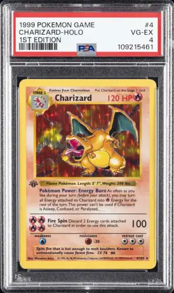 1999 POKEMON GAME 1ST EDITION #4 CHARIZARD-HOLO PSA 4 - Image 1
