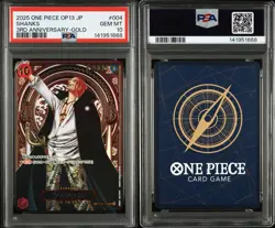 PSA 10 Shanks One Piece 3rd Anniversary Gold #004 2025 OP13 Japanese GEM MINT - Image 3