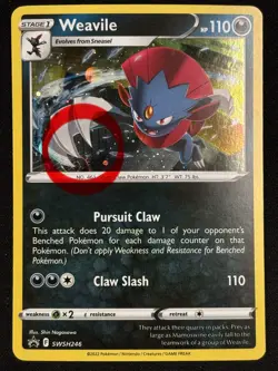 Pokemon - Weavile SWSH246 - Sword & Shield Black Star Promo - SWIRL - LP 🌀🌀🌀 - Image 1