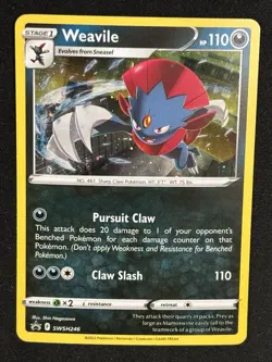 Pokemon - Weavile SWSH246 - Sword & Shield Black Star Promo - SWIRL - LP 🌀🌀🌀 - Image 2