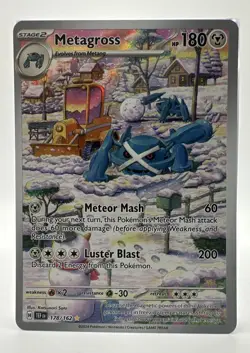 Pokemon Metagross 178/162 SV05 Temporal Forces Illustration Rare Holo 180 HP - Image 1