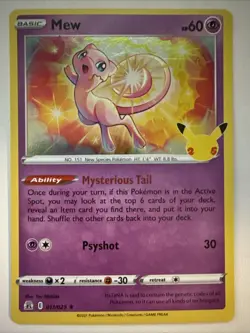 Mew 011/025 Holo Pokemon TCG Celebrations 25th Anniversary Set 2021 - Image 1