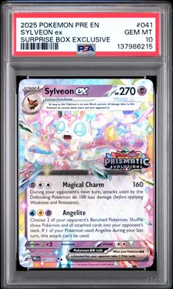 2025 POKEMON PRE EN-PRISMATIC EVOLUTIONS #041 SYLVEON EX PSA 10 - Image 1