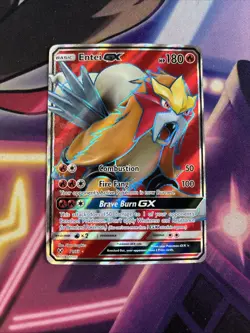 Entei GX - 71/73 - Full Art Ultra Rare Holo Shining Legends - Pokemon TCG VLP - Image 1