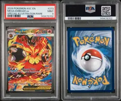 2026 POKEMON ASCENDED HEROES SPECIAL ILLUSTRATION RARE MEGA EMBOAR EX PSA 9 - Image 3