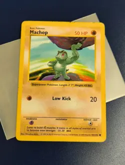 ⭐MACHOP 52/102 - 1ST EDITION SHADOWLESS - BASE SET - WOTC Pokemon Card - LP - Image 1
